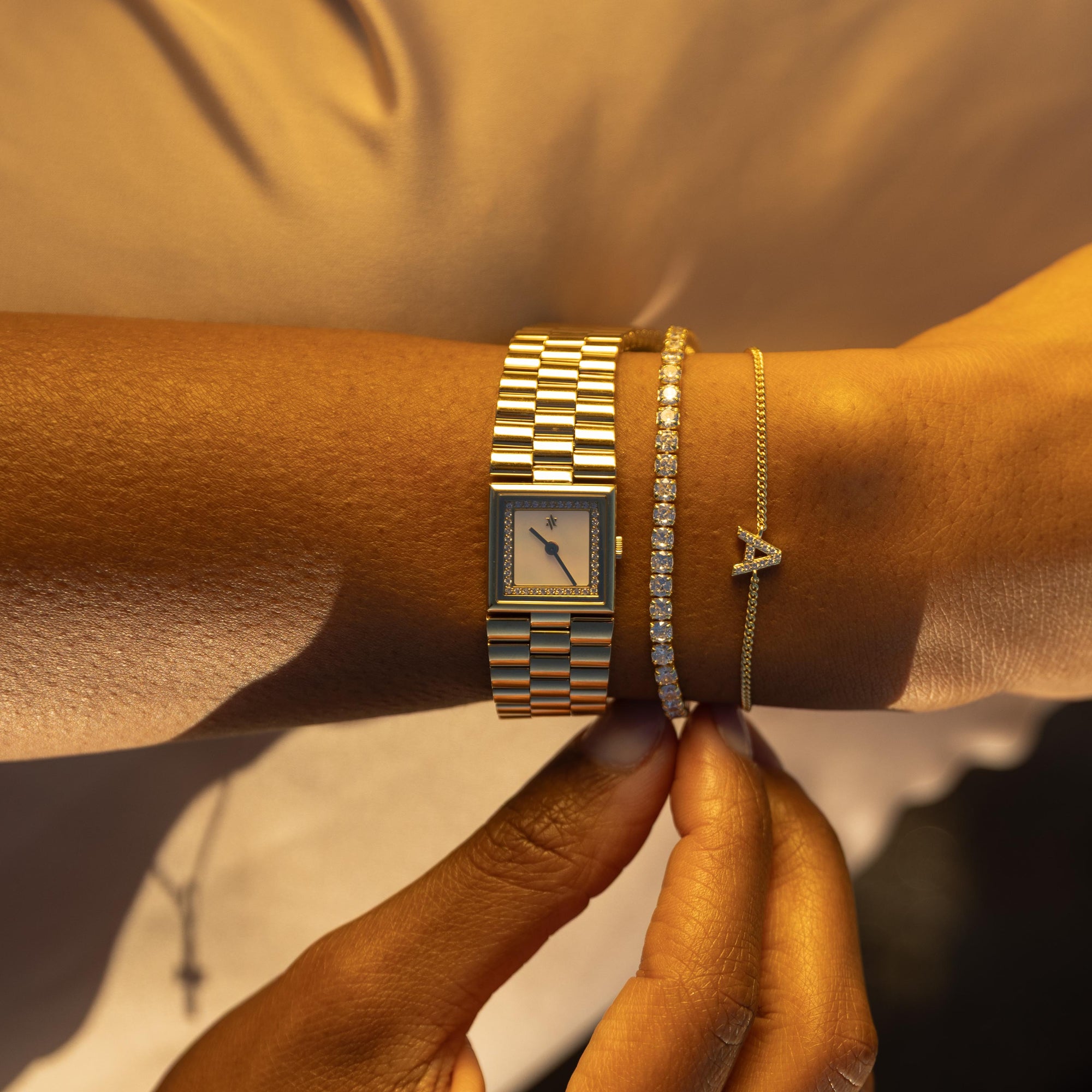 Serena Tennis Bracelet in Gold Vermeil