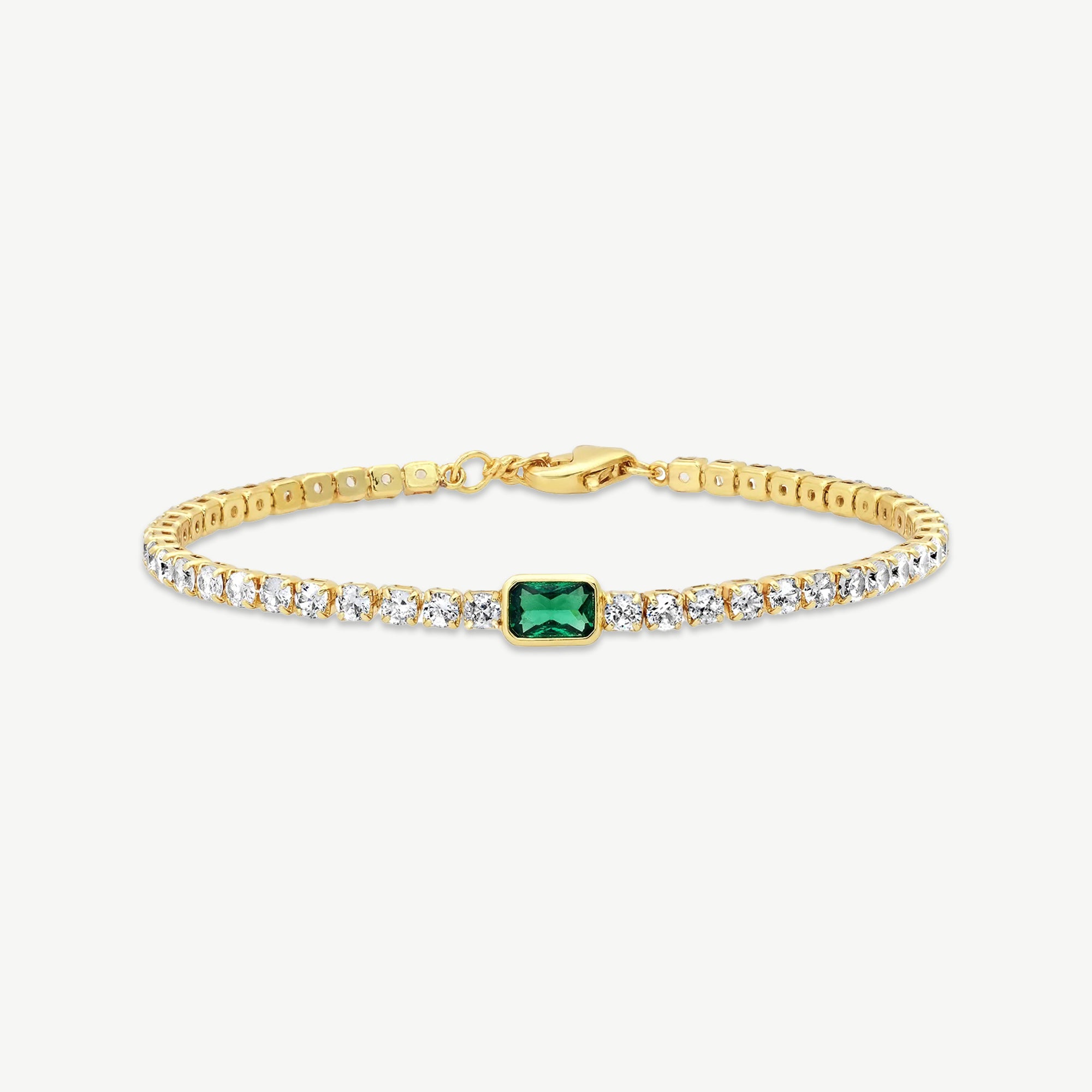 Elara Emerald Tennis Bracelet in Gold Vermeil