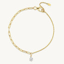 Halo Paperclip Chain Charm Bracelet