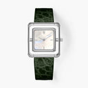 Green Leather Strap 18mm - Stainless Steel