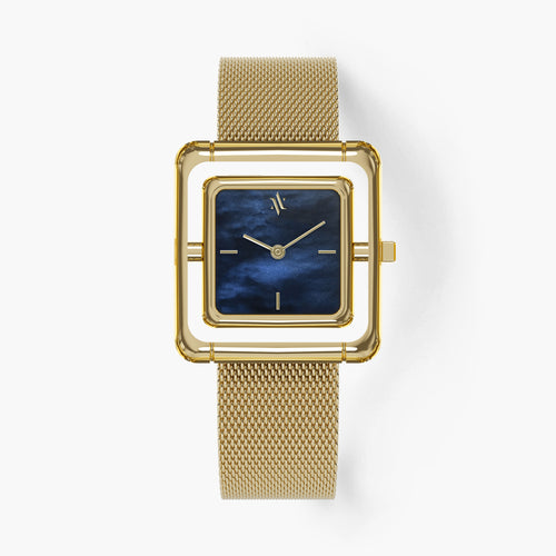 VANNA Umbra Blue Pearl watch in gold
