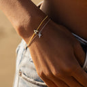 Vera Cross Chain Bracelet in Rhodium