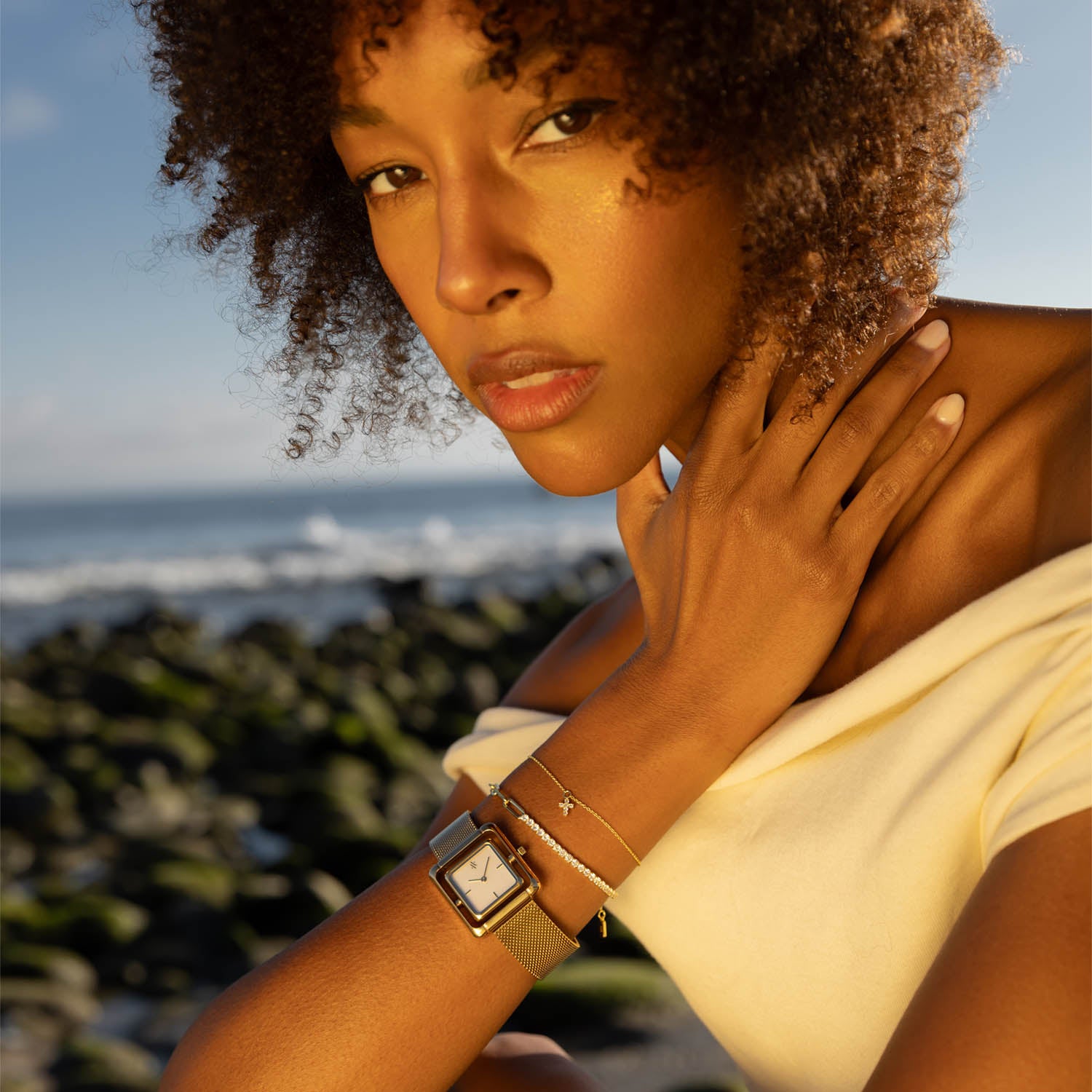 Vera Cross Chain Bracelet in Gold Vermeil