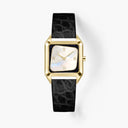 Black Leather Strap 16mm - Gold