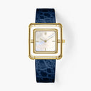 Blue Leather Strap 18mm - Gold