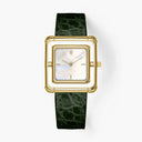 Green Leather Strap 18mm - Gold