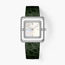 Green Leather Strap 18mm - Stainless Steel