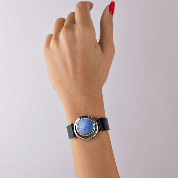 Eclipse Stainless Steel Leather Strap - VANNA