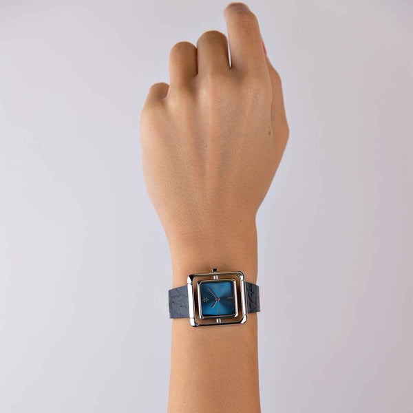 Umbra Stainless Steel Leather Strap - VANNA